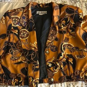 Vintage Women's Gold and Black Jacket